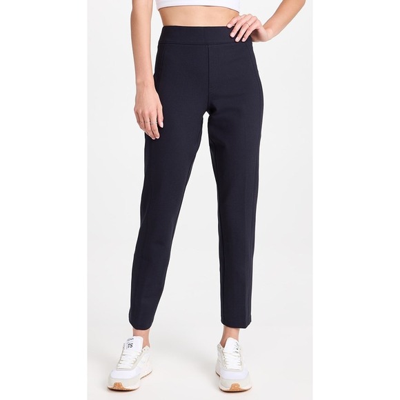 SPANX Pants - Spanx The Perfect Pant Slim Straight Navy Pants M Pull-On Ponte 27" Inseam